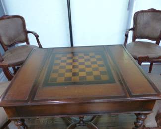 Theodore Alexander game table with 4 chairs