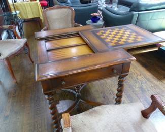 Theodore Alexander game table with 4 chairs