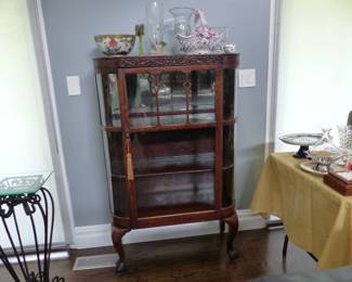 Antique mahogany curio cabinet