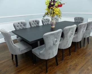 Stunning contemporary dining table with 10 chairs