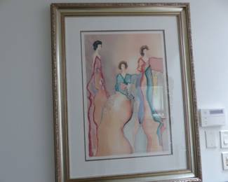 Janet Bazinet framed, signed, numbered lithograph