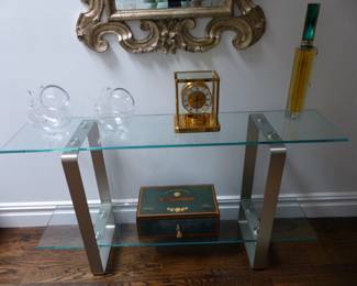 Chrome & glass console table
