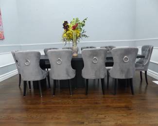 Stunning contemporary dining table with 10 chairs