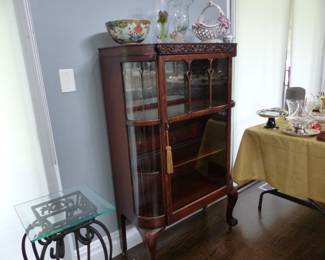 Antique mahogany curio cabinet