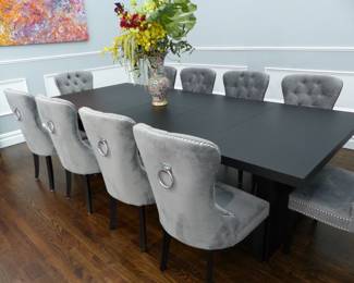 Stunning contemporary dining table with 10 chairs