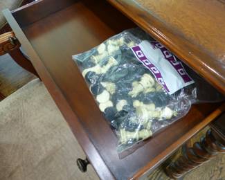 Theodore Alexander game table with 4 chairs