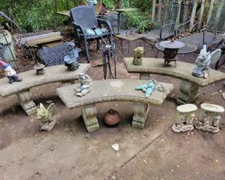 Three concrete benches!