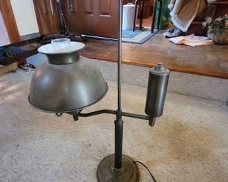 Antique Solid Brass Gas Lamp Converted Electric Lamp.