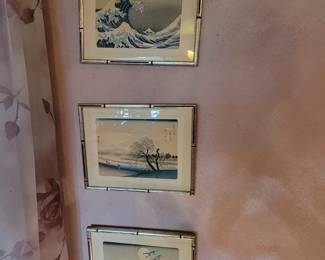 Vintage Japanese framed prints