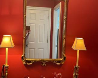 Gold leaf plate glass mirror