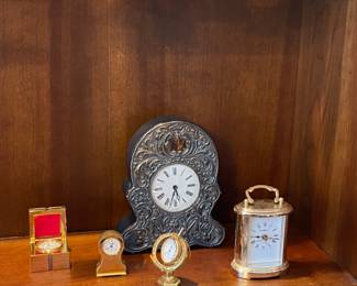 collection of miniature clocks