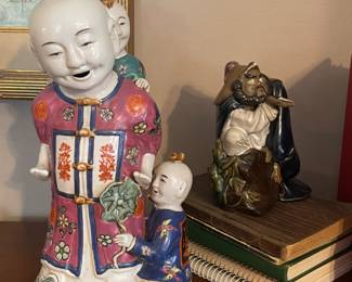 Asian wise man with children, Asian mud man