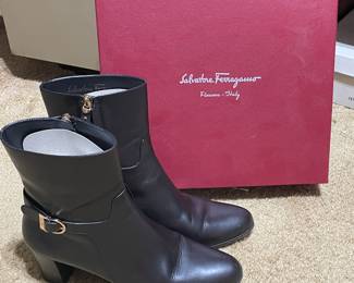 Salvatore Ferragamo Black Ankle Boots - 9 1/2