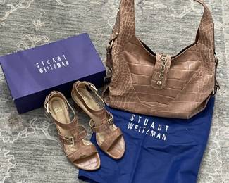 Stuart Weitzman purse and shoes, size 9 1/2
