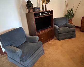 Pair of Hickory Chairs club chairs. Sold