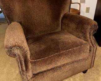 Fairfield wing chair in cheetah print