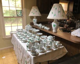 Service for 12 Herend Green Chinese Bouquet