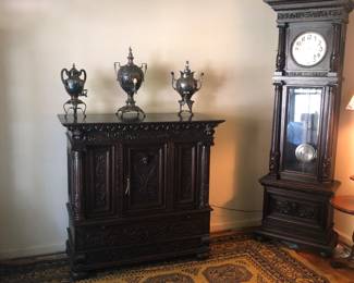 Renaissance walnut cabinet; Antique