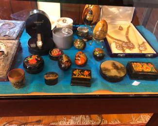 Russian Lacquer boxes; Lacquer Icon Eggs; Indian Bridal Set
