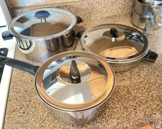 Stainless steel pots & skillets,  was $30, NOW $20