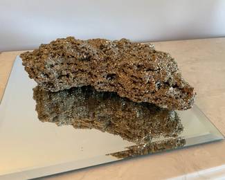 Pyrite Chispa Palm Stone, 3 Pyrite High Energy Iron Piedra Pirita, Gold Rocks for Reiki, Yoga, Meditation, Spiritual Energy Charging Gemstones, 11"L x 3.5"H x 4.5"D,  was $65, NOW $35