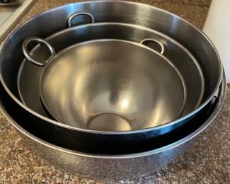 Set of 4 stainless steel mixing bowls,  was $10, NOW $7