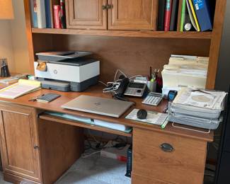 Desk w/ top hutch, 60"W x 29"D x 28"H,  was $225, NOW $185