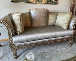 Gilt Silk Sofa, 80"W x 36"D, was $795, NOW $499