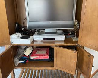 Additional view of inside of painted armoire ~