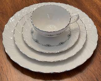 Lenox "Musette"> 5 dinner plates, 4 salad plates, 4 dessert plates, 5 teacups & saucers,  was $75, NOW $50