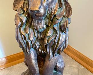 Large Bronze composite Lion statue, 23"H x 13"W x 12"D,  was $95, NOW $65