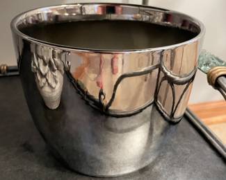 Silver Chrome decorative pot, 6"H x 7.5"D,  was $10, NOW $7