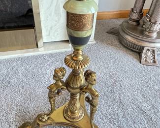 Additional view of the base of Brass & Onyx stand ~