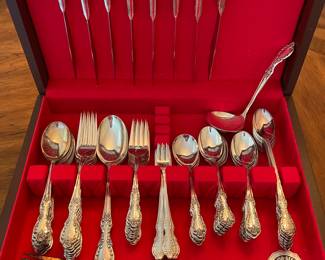 8 place setting Silverplate flatware + gravy, butter knife, was $85, NOW $50