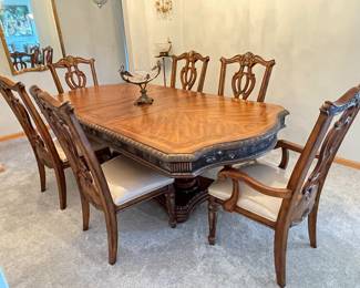 Dining table w/ 6 chairs, 1 leaf (16"),  72"L x 46"W x 30.5"H,  waw $895, NOW $795
