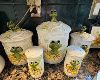 Vintage Sears Neil the frog canister set