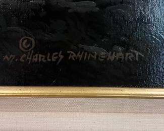 ‘Inland Waterway’ Original Oil on Canvas by Charles Rhinchart (Large Pe Behind deck)