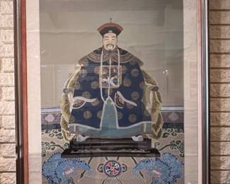 Pair of oversized Chinese Qing Dynasty Style Ancestral Portraits..