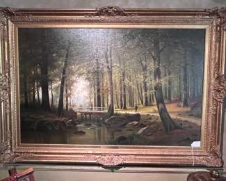 ‘A Walk In The Forest’ Original Oil on Canvas by Jacobus Johannes Van Poorten- the artist was Dutch and died in 1914.