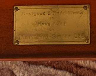 An English Chinese Chippendale Style Pagoda Armchair in Gilt and Orange made in Hong Kong by Maitland Smith.