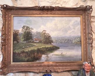 ‘River Landscape with Harvesters’ by E. LANCASTER HOOPER- artist was English and worked at the turn of the 20th Century..