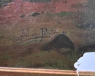 ‘A Walk In The Forest’ Original Oil on Canvas by Jacobus Johannes Van Poorten- the artist was Dutch and died in 1914.