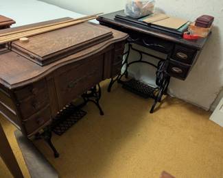 Antique foot peddle sewing machines 