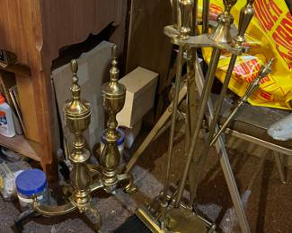 Fire dog and fireplace poker set 