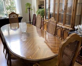 Dinning room table chairs and hutch 