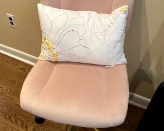 Pink and gold desk chair 