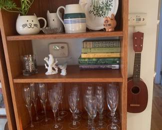 Dining Room 
Glassware, books, ukelele 