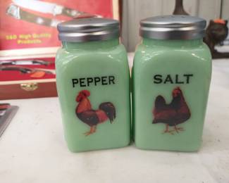 JADEITE SALT AND PEPPER SHAKERS