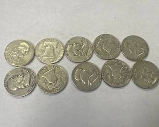 10 FRANKLIN HALF DOLLARS