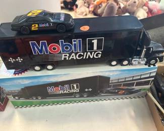 MOBIL RACE CAR AND TRAILER TRUCK